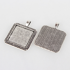 Vintage Tibetan Style Alloy Pendant Cabochon Bezel Settings&nbsp;X-TIBEP-O006-05AS