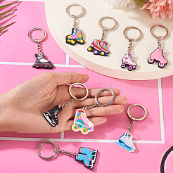 9 Pcs 9 Styles Ice Skates PVC Pendant Keychains&nbsp;KEYC-TA0001-59