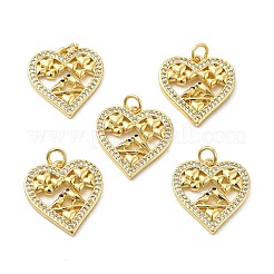 Brass Micro Pave Cubic Zirconia Pendants&nbsp;KK-E068-VB125