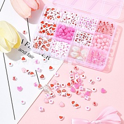385Pcs Valentine's Day Theme Opaque/Transparent Acrylic Beads&nbsp;MACR-FS0001-93