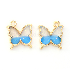 Light Gold Plated Alloy Enamel Pendants&nbsp;X-ENAM-R136-24C
