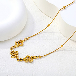 304 Stainless Steel S Shaped Sanke Pendant Necklaces&nbsp;WG3BA37-01