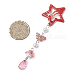 5Pcs Glass Beads and Alloy Star Snap Hair Clips&nbsp;PHAR-JH00124