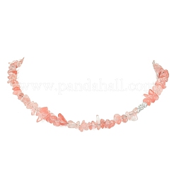 Natural Mixed Gemstone Chips Beaded with Stainless steel Necklace&nbsp;NJEW-JN04422