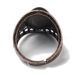 Natural Gemstone Oval Adjustable Rings&nbsp;RJEW-K271-06R