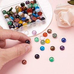 90Pcs 18 Style Natural & Synthetic Gemstone Cabochons&nbsp;G-FW0001-09