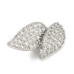 Leaf Brass Micro Pave Cubic Zirconia Enhancer Shortener Bails&nbsp;KK-F934-07D-P