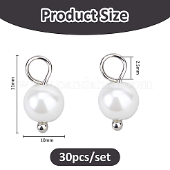 30Pcs Eco-Friendly Dyed Glass Pearl Round Charms&nbsp;PALLOY-FH00105