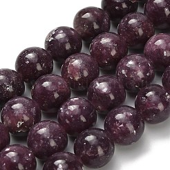 Natural Lepidolite/Purple Mica Stone Beads Strands&nbsp;G-H335-B03-12mm-A