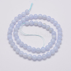 Natural Light Blue Agate Bead Strands&nbsp;G-G970-38-4mm