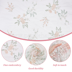 Mesh Embroidered Lace Fabric&nbsp;OCOR-WH0082-22