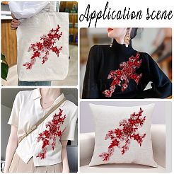 Flower Polyester Embroidery Sew on Appliques&nbsp;DIY-WH20010-38C