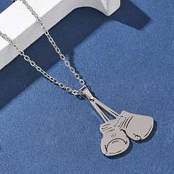 304 Stainless Steel Pendant Necklaces&nbsp;NJEW-Z073-04P