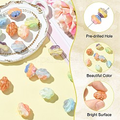 16Pcs 8 Colors Two Tone Transparent Acrylic Beads&nbsp;OACR-CJ0002-53