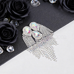 Iron with Rhinestone Tassel Rivet Epaulettes&nbsp;AJEW-WH0481-527A
