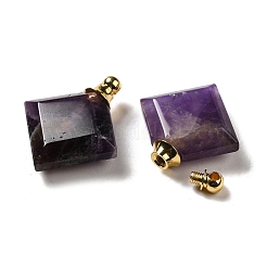 Natural Amethyst Perfume Bottle Pendants&nbsp;G-Z039-05G-06