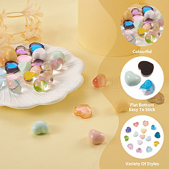 60Pcs 15 Style Transparent and Opaque Resin Cabochons&nbsp;CRES-CD0001-06
