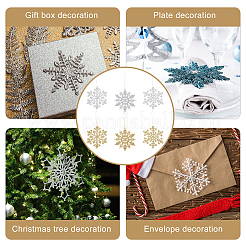 12 Sets 6 Style Christmas Snowflake Plastic Pendant Decoration&nbsp;AJEW-GA0006-04