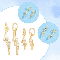 12Pcs 2 Styles Brass Micro Pave Cubic Zirconia Pendants&nbsp;KK-BBC0028-10