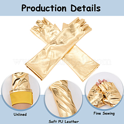 Half Finger Patent Leather Shiny Fingerless Gloves&nbsp;AJEW-WH20080-06A