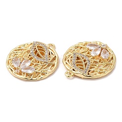 Brass Micro Pave Cubic Zirconia Pendants&nbsp;KK-C028-39G