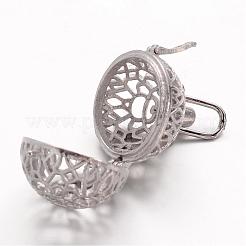 Eco-Friendly Rack Plating Brass Cage Pendants&nbsp;KK-P048-11-NR