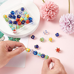 40Pcs 8 Colors Handmade Lampwork Beads&nbsp;LAMP-CD0001-16