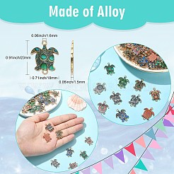 60Pcs 10 Colors Printed Alloy Connector Charms&nbsp;ENAM-CJ0005-63