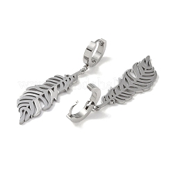 Non-Tarnish Feather 304 Stainless Steel Dangle Earrings&nbsp;EJEW-L283-023P