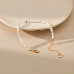 Elegant Brass Imitation Pearl Round Beaded Bracelets for Women&nbsp;EQ5066