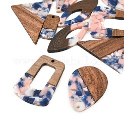 Walnut Wood & Transparent Resin Pendants&nbsp;WD-CBA583A-23