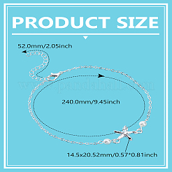 1Pc Starfish Alloy & Plastic Pearl Anklets&nbsp;AJEW-LP0007-56