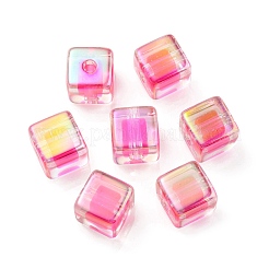 UV Plating Transparent Acrylic European Beads&nbsp;OACR-F004-10B