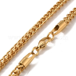 Ion Plating(IP) 304 Stainless Steel Wheat Chain Necklaces for Women Men&nbsp;BJEW-Q341-13G