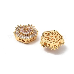 Brass Micro Pave Cubic Zirconia Beads&nbsp;KK-A259-11G-02