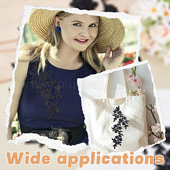 4Pcs 2 Styles Plum Blosssom & Flower Cotton Computerized Embroidery Sew on Patches&nbsp;PATC-GA0001-35