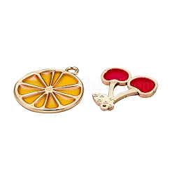 15Pcs 5 Style Light Gold Plated Fruit Theme Alloy Enamel Pendants&nbsp;ENAM-ZZ0001-06
