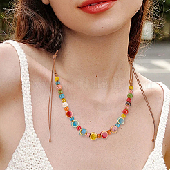2Pcs Handmade Porcelain Beads Stretch Bracelets for Women&nbsp;SJEW-BM0001-02