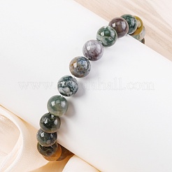 Natural Indian Agate Beaded Stretch Bracelets&nbsp;BJEW-I253-8mm-11