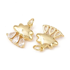 Brass Micro Pave Cubic Zirconia Pendants&nbsp;KK-G544-24G