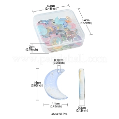 50Pcs Gradient Color Glass Pendants&nbsp;GLAA-FS0001-48