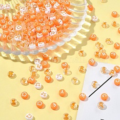 200Pcs Flat Round Acrylic Enamel Beads&nbsp;MACR-FS0001-88