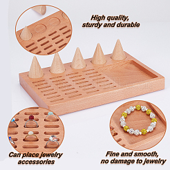 Wood Finger Ring Organizer Display Stands&nbsp;RDIS-WH0009-019