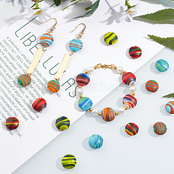 24Pcs 6 Style Handmade Frosted Lampwork Beads&nbsp;LAMP-AR0001-18