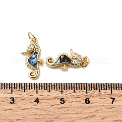 Brass Micro Pave Cubic Zirconia Pendants&nbsp;KK-K384-24B-G