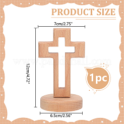 Wood Cross Figurines Ornaments&nbsp;DJEW-WH0016-75
