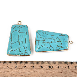 Dyed Synthetic Turquoise Trapezoid Pendants&nbsp;TURQ-T004-19