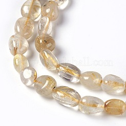Natural Gold Rutilated Quartz Beads Strands&nbsp;G-L493-15