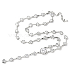 Brass Pave Clear Cubic Zirconia Y Necklaces&nbsp;NJEW-G183-06P-02