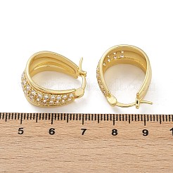 Brass Micro Pave Cubic Zirconia Hoop Earrings&nbsp;EJEW-F895-23A-G